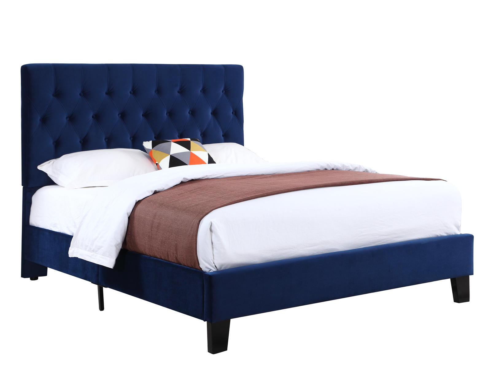 Amelia Upholstered Bed Navy