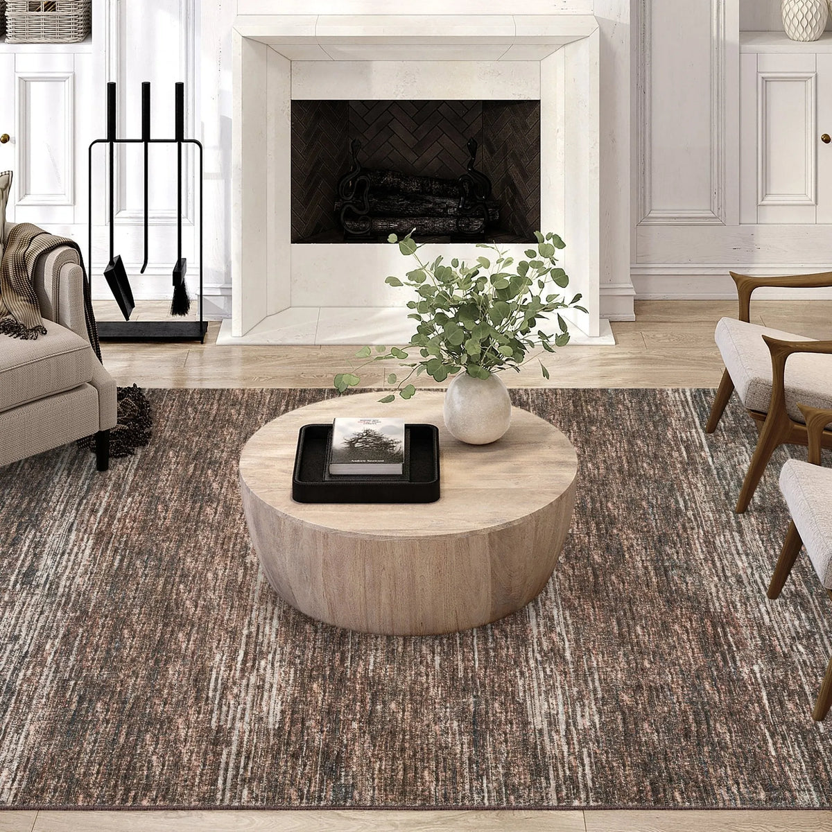 Ciara CR1 Chocolate Rug - Rug & Home