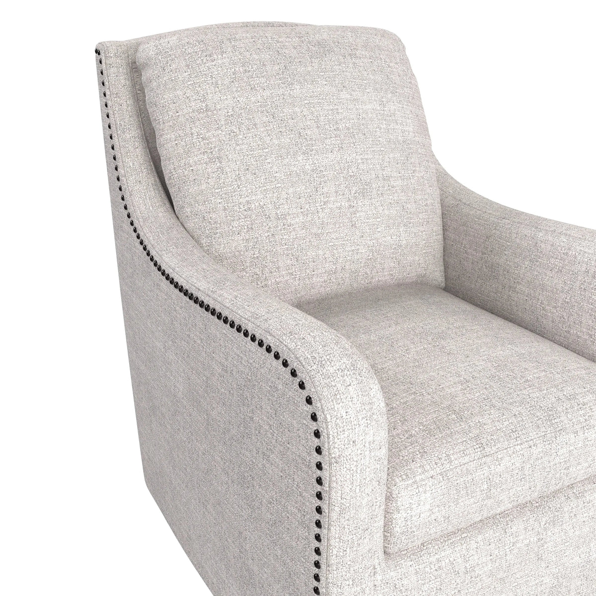 Anna Swivel Accent Chair Feathered Silver