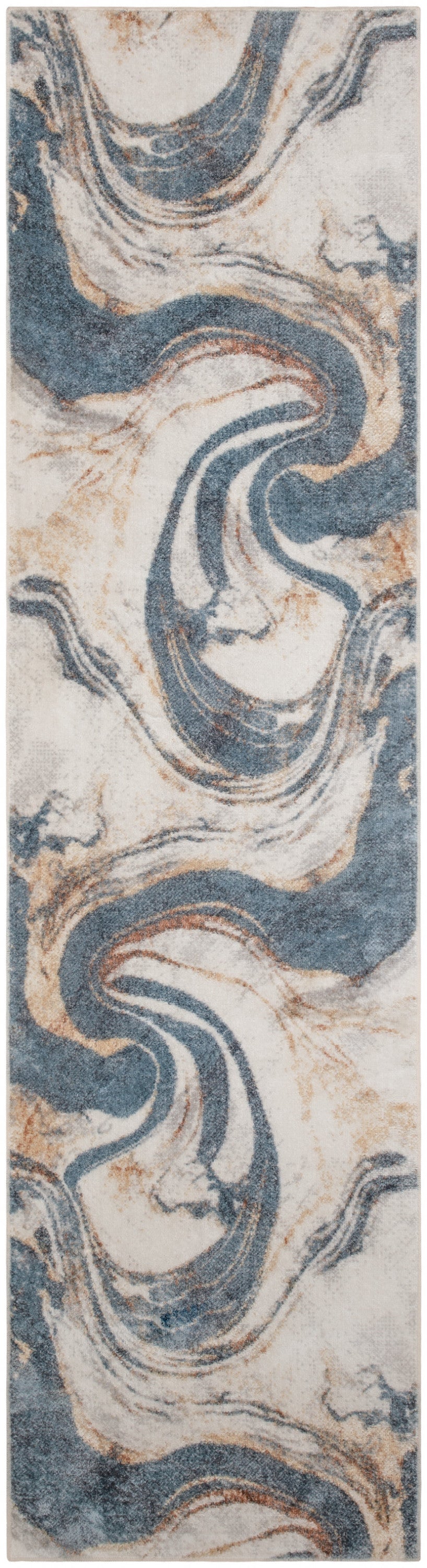 Astra Machine Washable ASW15 Ivory Blue Rug
