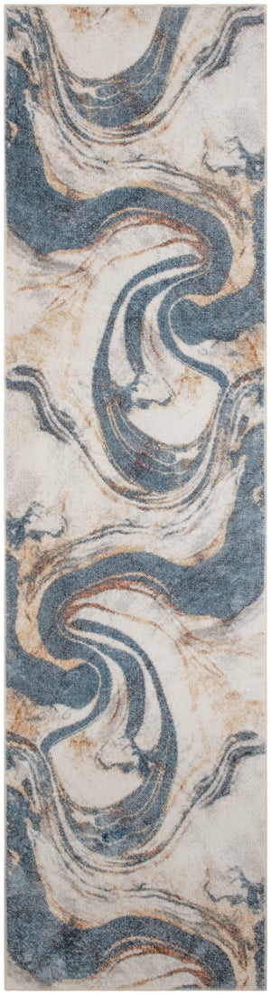 Astra Machine Washable ASW15 Ivory Blue Rug