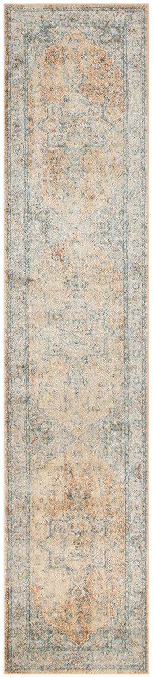 Astra Machine Washable ASW12 Beige Blue Rug