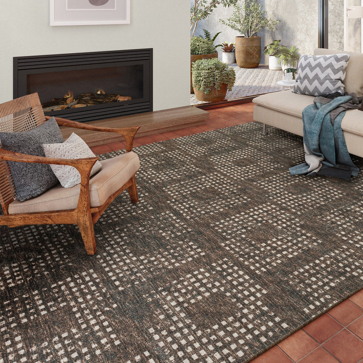 Delano DA1 Chocolate Rug - Rug & Home