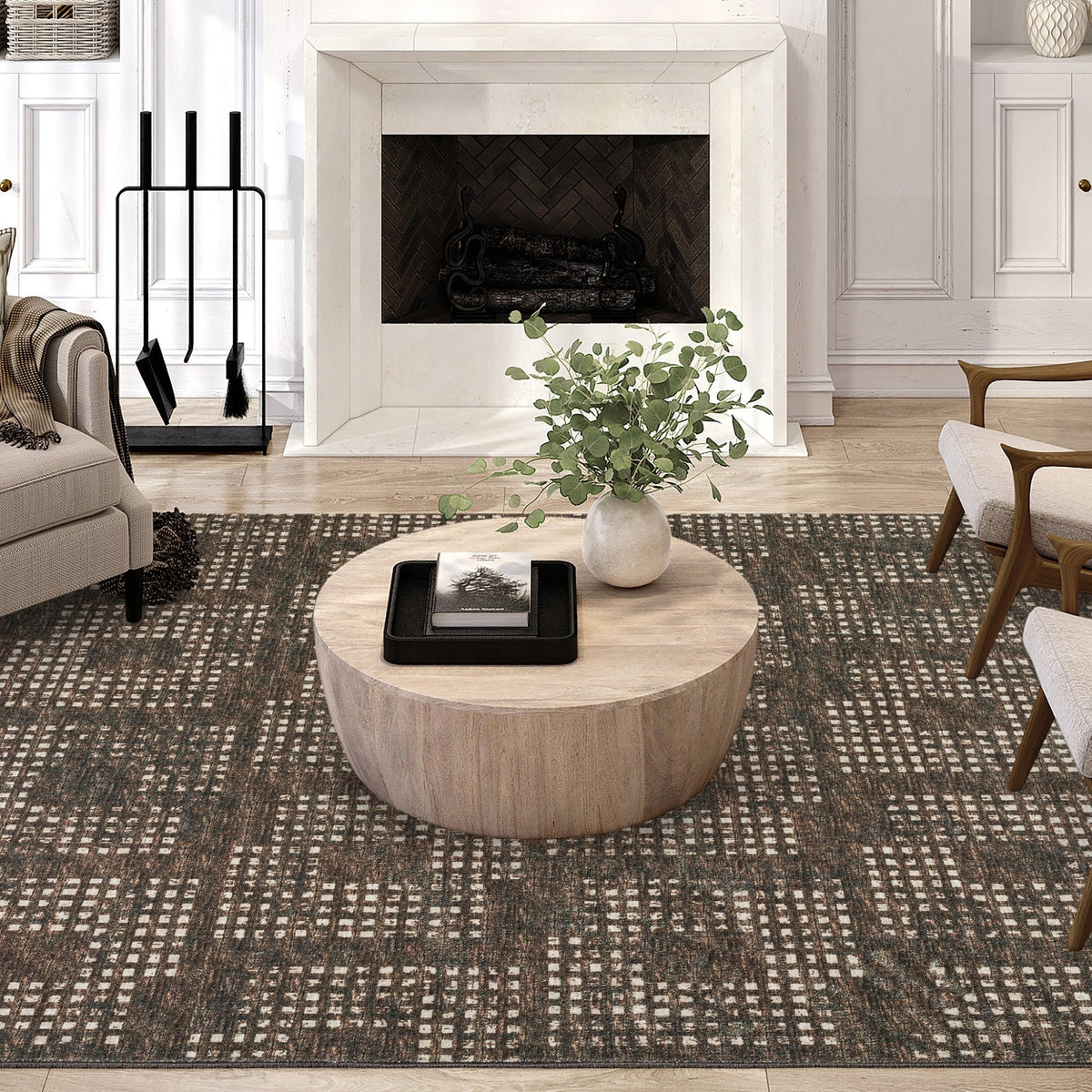 Delano DA1 Chocolate Rug - Rug & Home