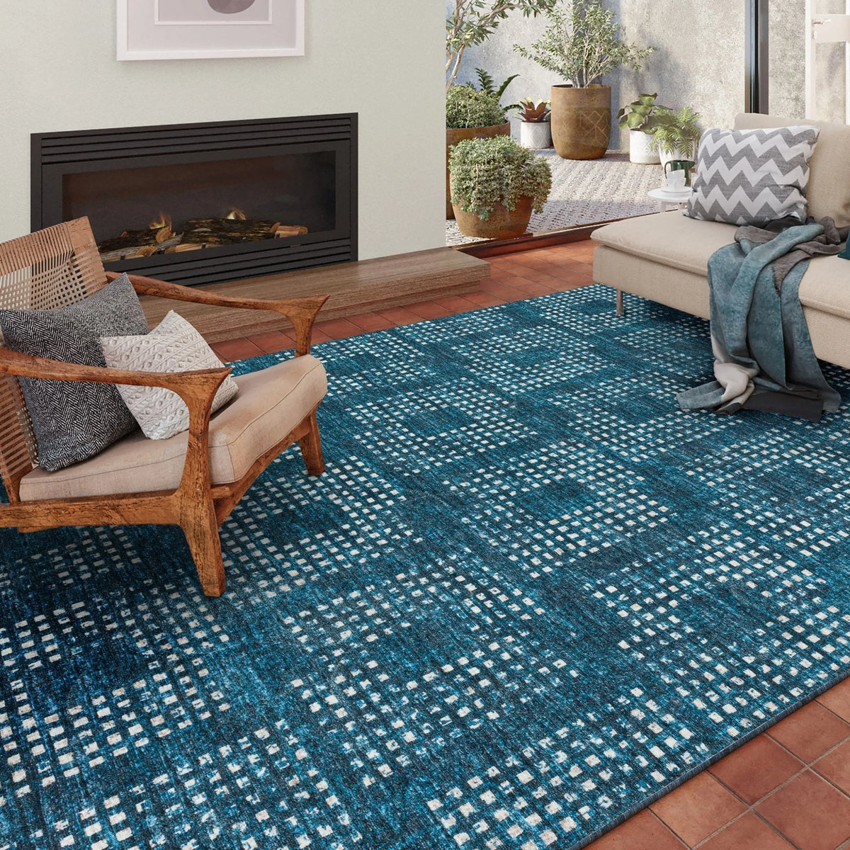 Delano DA1 Navy Rug - Rug & Home