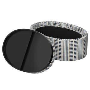 Casey Reversible Tray Top Storage Ottoman Old Town Stripe
