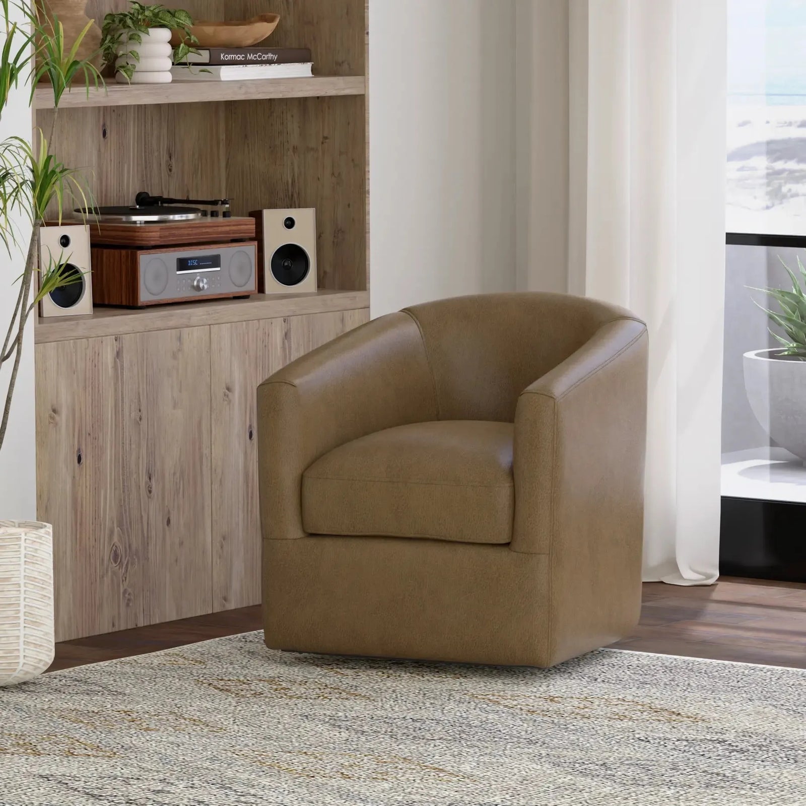 Oliver Swivel Accent Chair Mocha