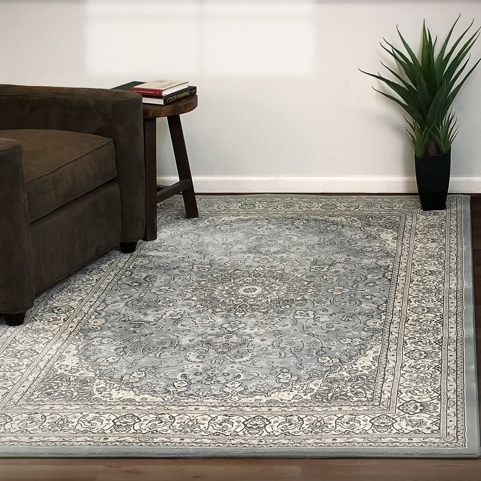 Ancient Garden 57119-4646 Steel Blue/Cream Rug