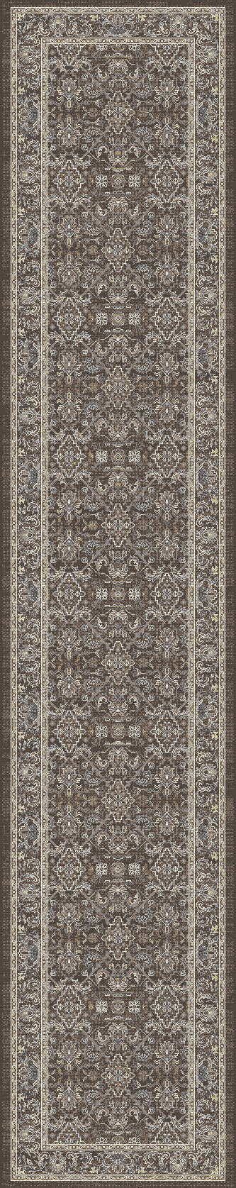 Ancient Garden 57276 Dark Brown Beige Blue Rug