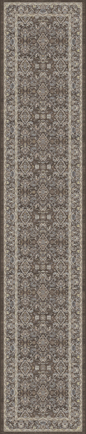Ancient Garden 57276 Dark Brown Beige Blue Rug
