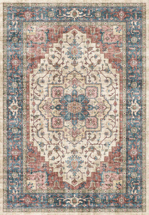 Elise 6302 Red Blue Beige Rug