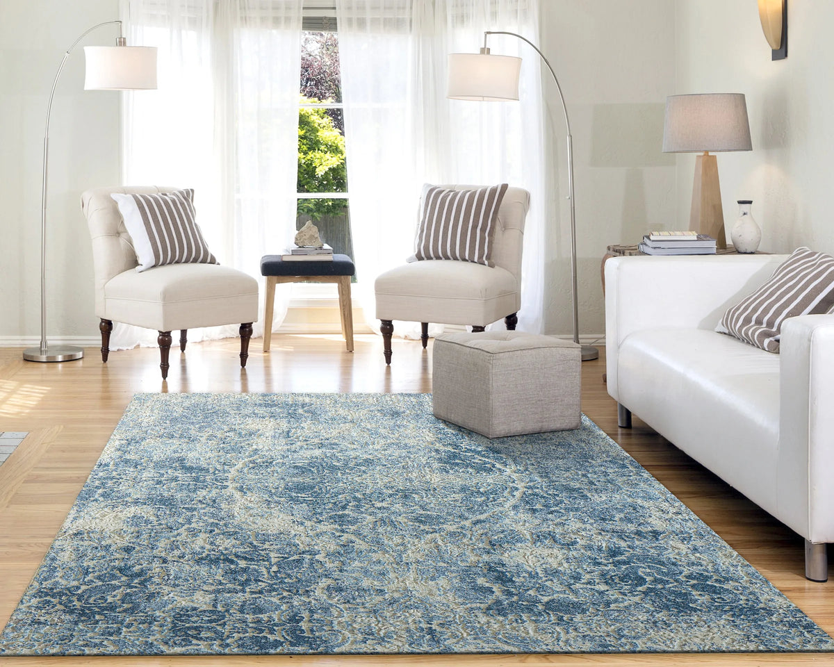 Quartz 27040-500 Ivory/Blue Rug