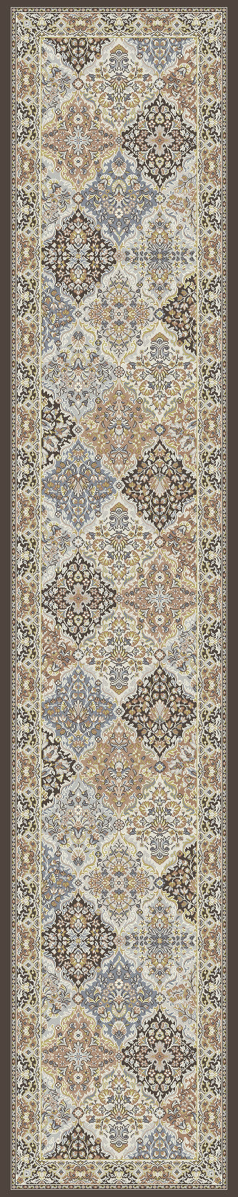 Ancient Garden 57008 Brown Blue Rug