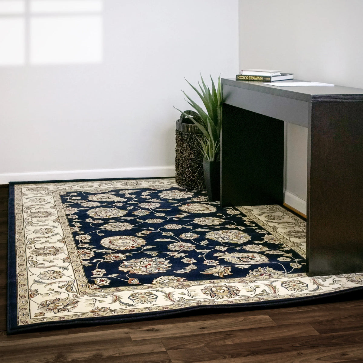 Ancient Garden 57365-3464 Blue/Ivory Rug