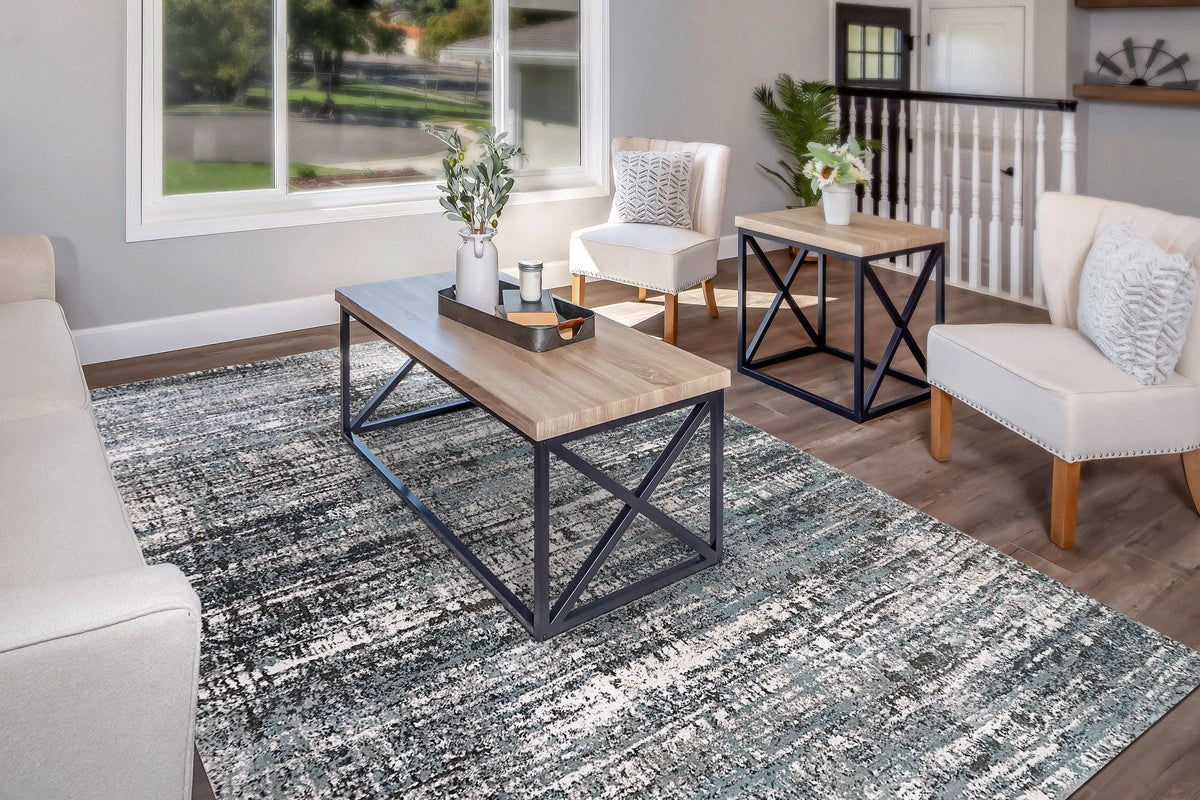 Riley 6030-509 Blue/Grey Rug