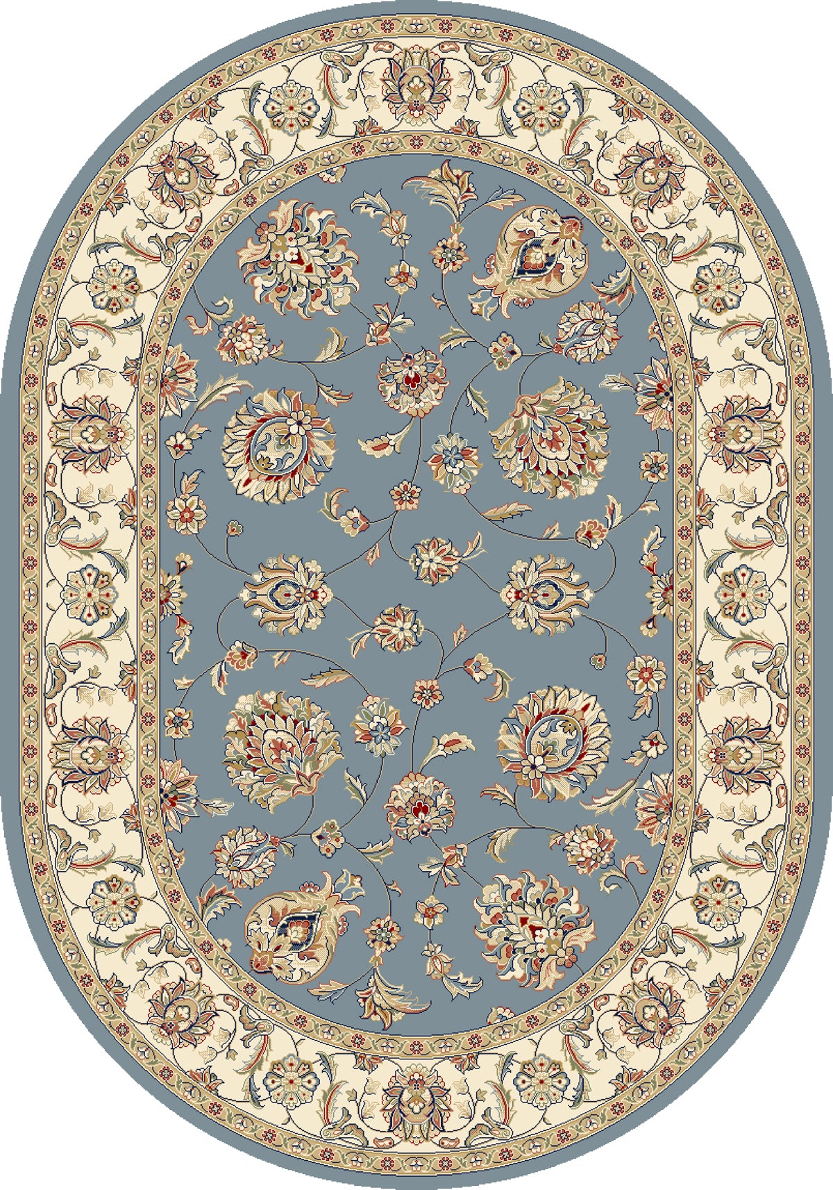 Ancient Garden 57365 Light Blue Ivory Rug