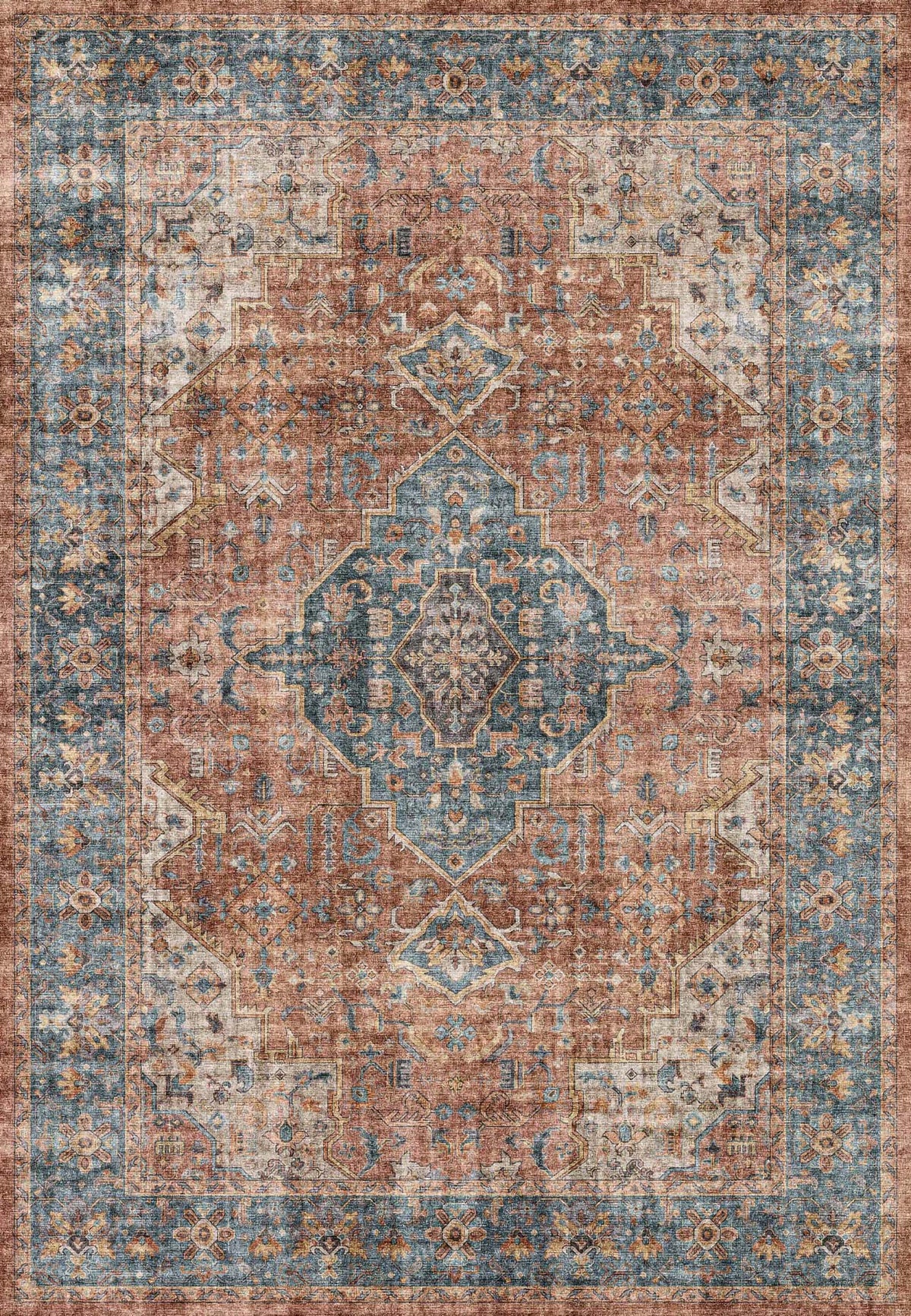 Elise 6305 Red Blue Beige Rug