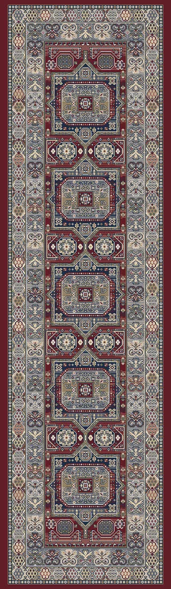 Ancient Garden 57147-1454 Red Rug
