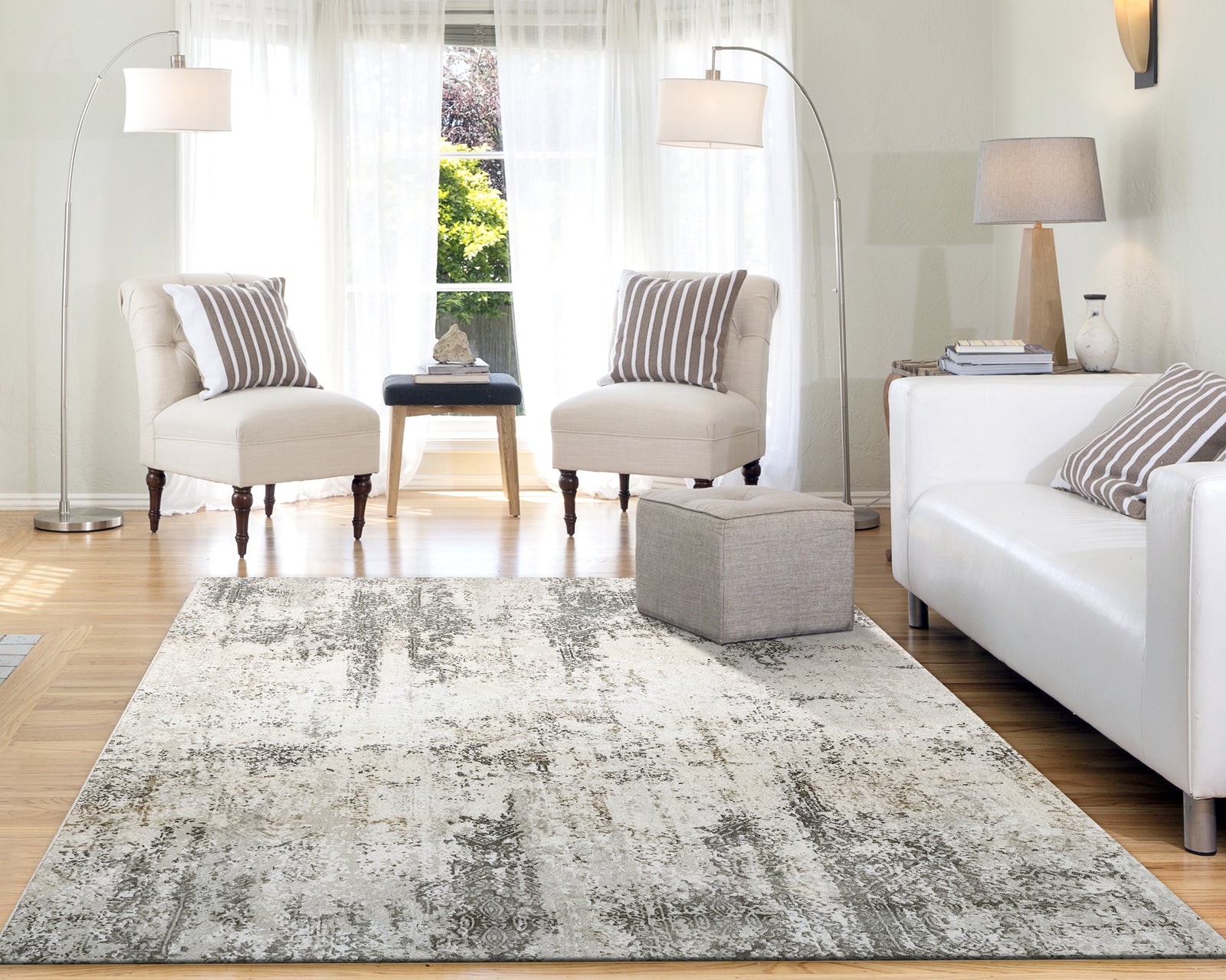 Quartz 27053-190 Ivory/Grey Rug