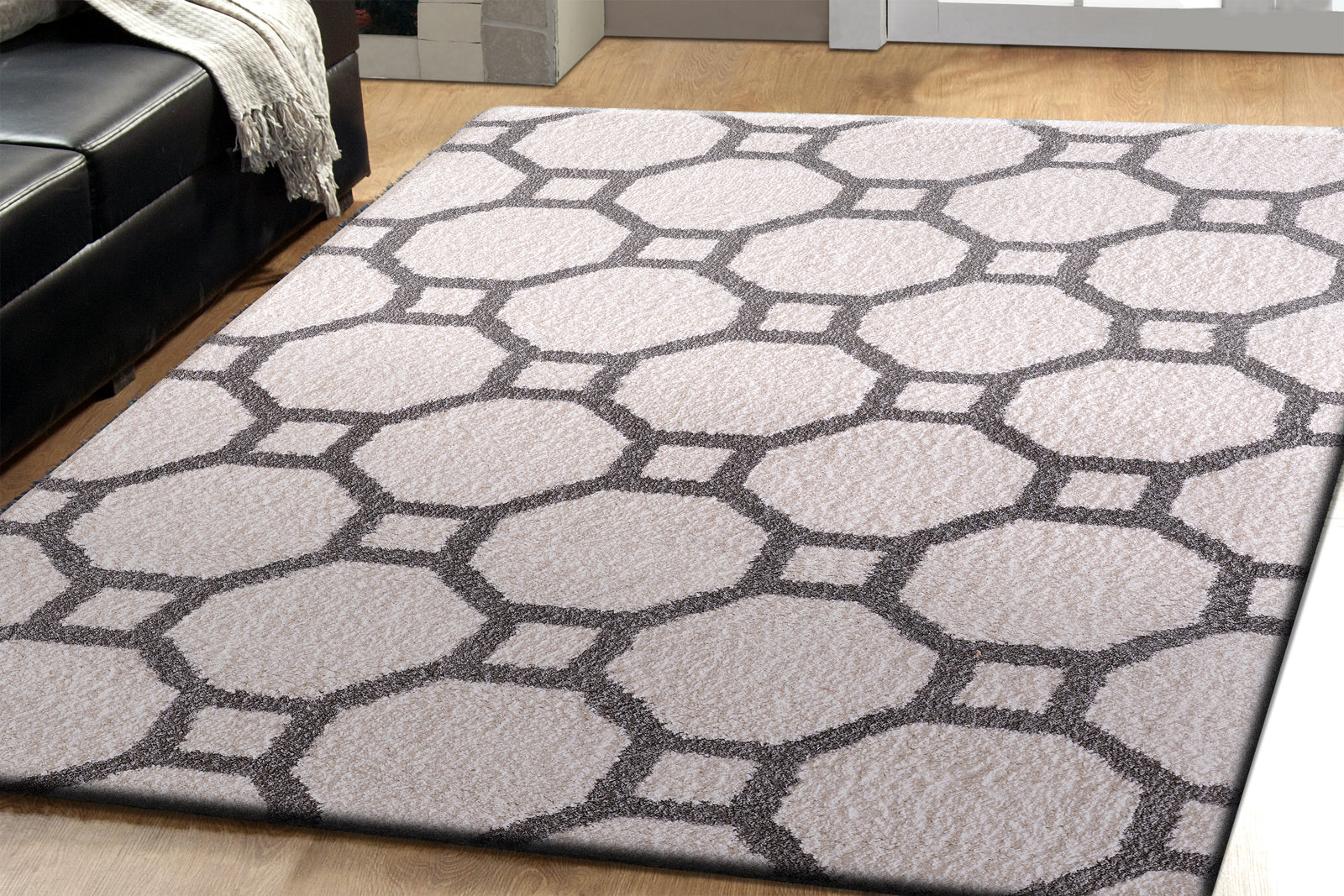 Silky Shag 5903-119 White/Silver Rug