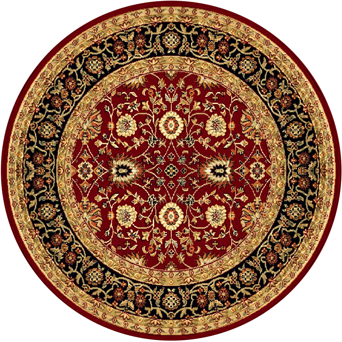 Yazd 2803 Red Black Rug