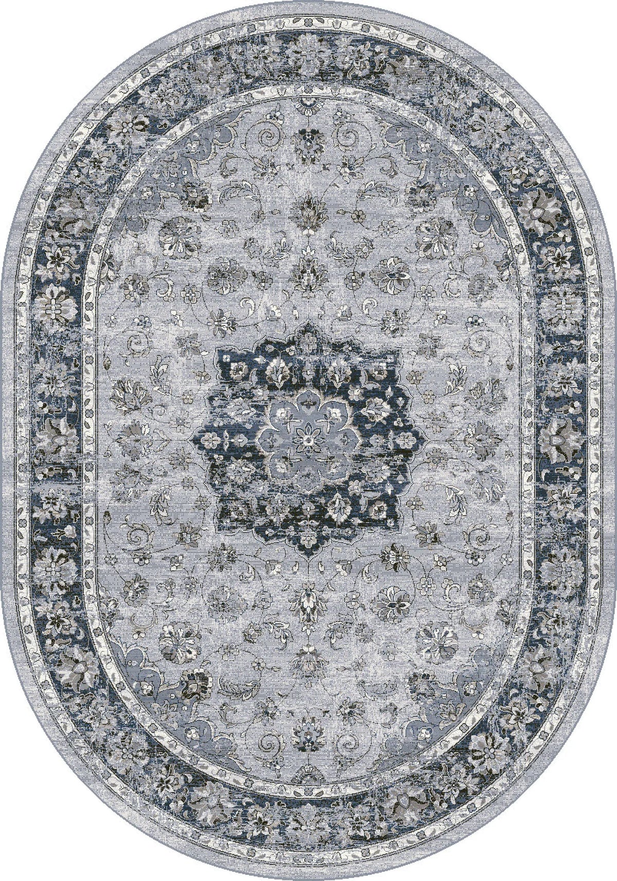 Ancient Garden 57559-9686 Silver/Blue Rug