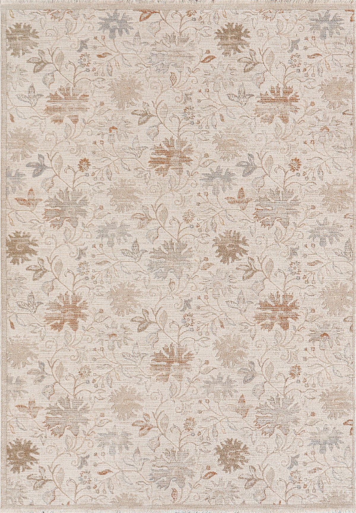 Irving 15553 Cream Beige Rust Rug