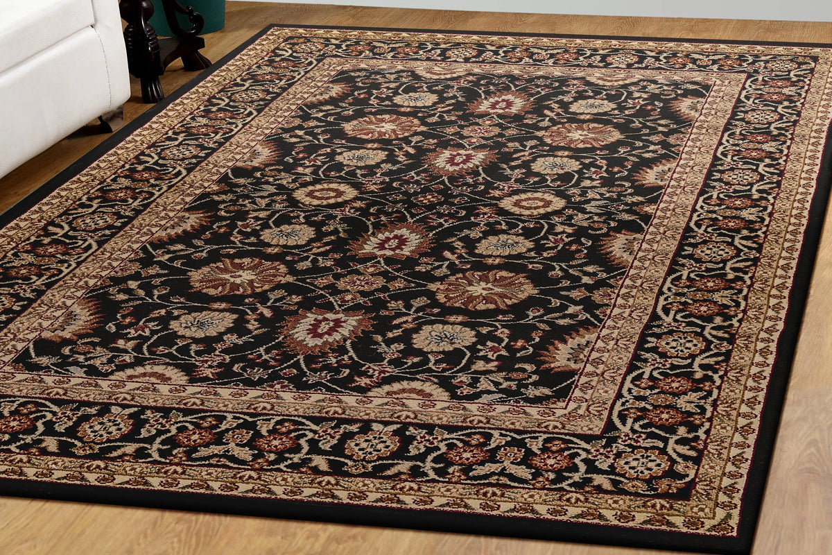 Yazd 2803-090 Black Rug