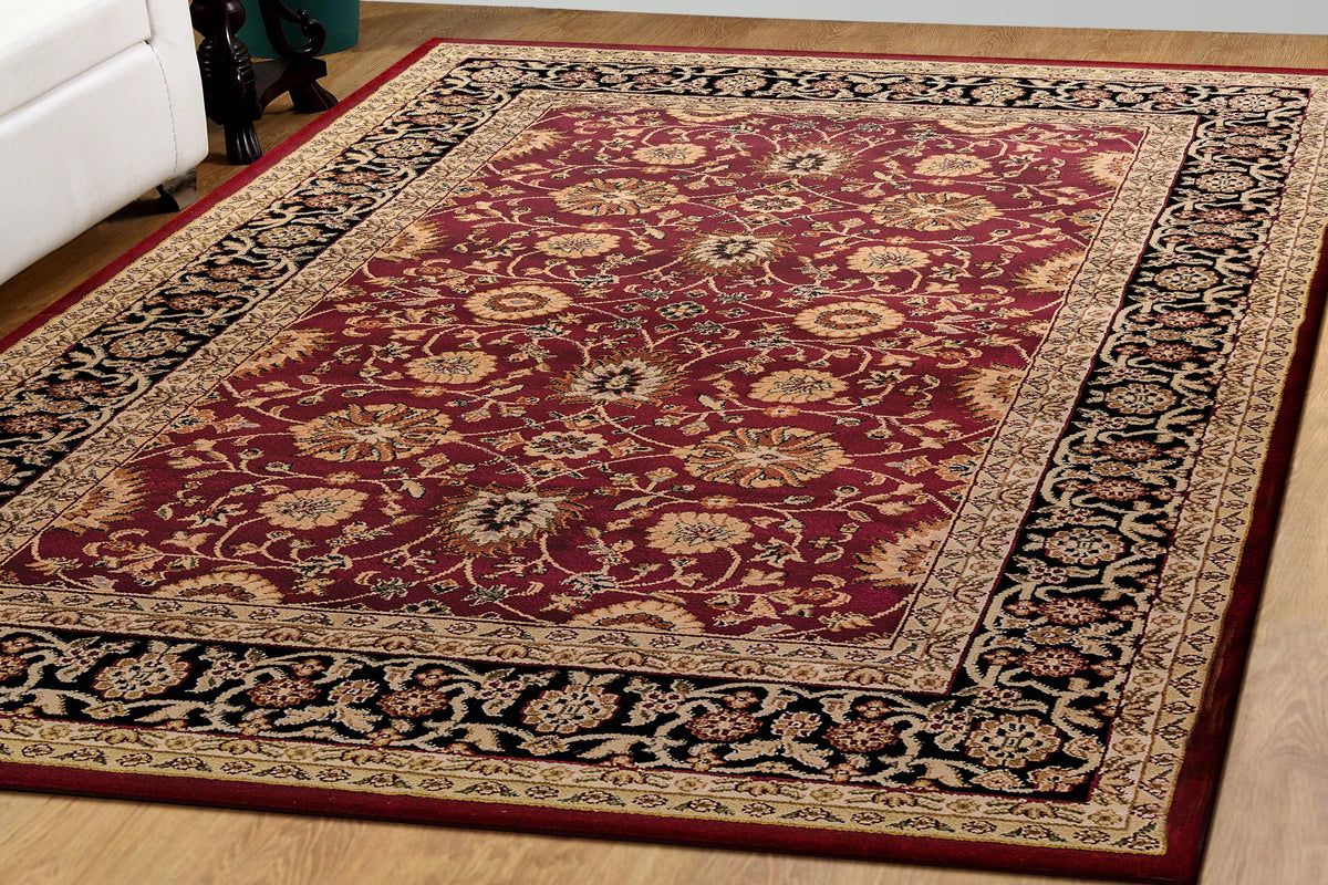 Yazd 2803-390 Red/Black Rug