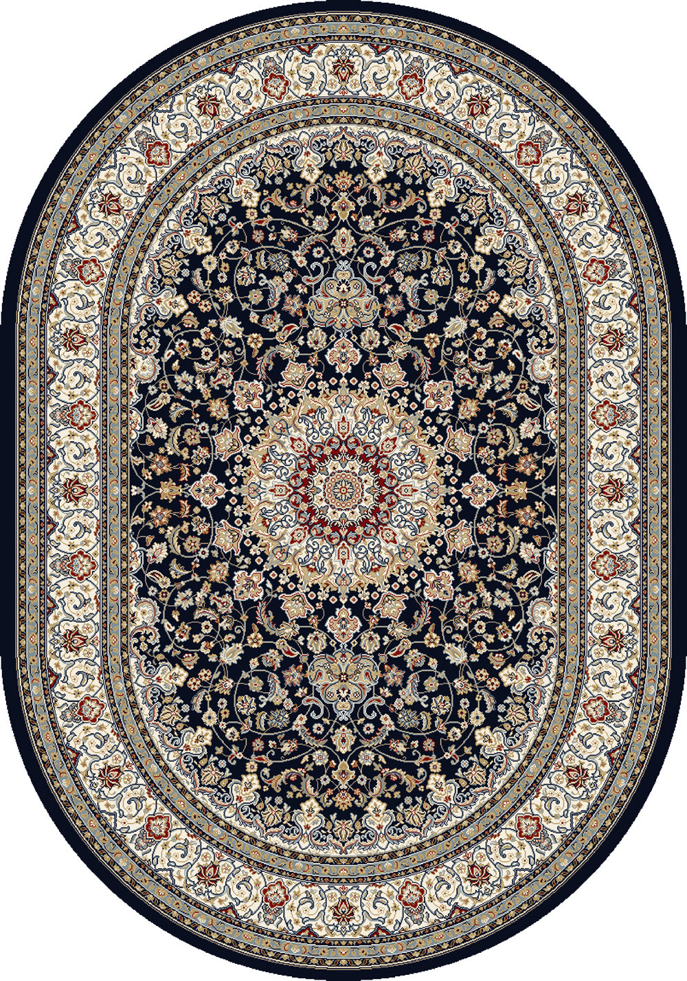Ancient Garden 57119 Blue Ivory Rug