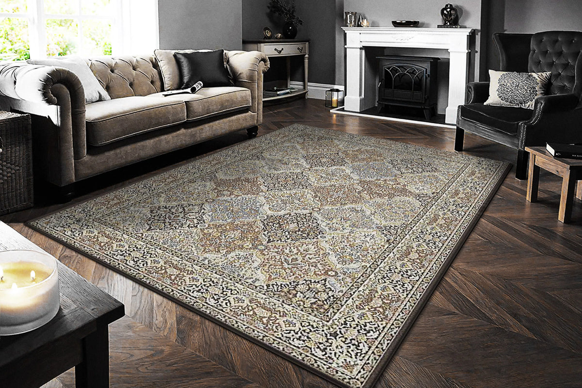 Ancient Garden 57008-3235 Brown/Blue Rug