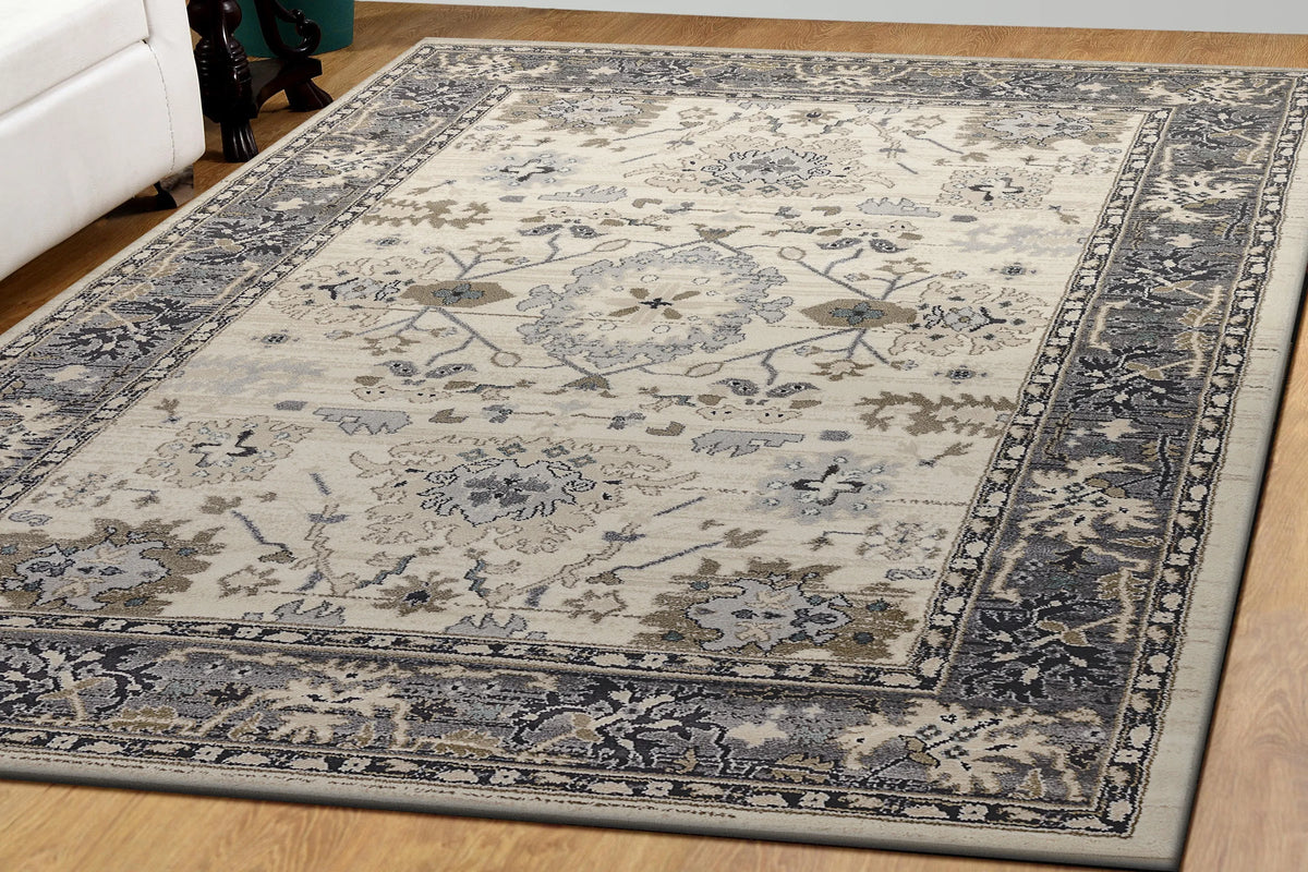 Yazd 8531-190 Ivory/Grey Rug