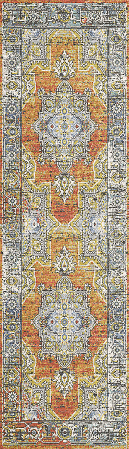 Mabel 4093 Rust Navy Multi Rug