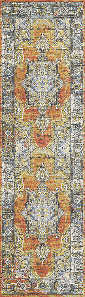 Mabel 4093 Rust Navy Multi Rug