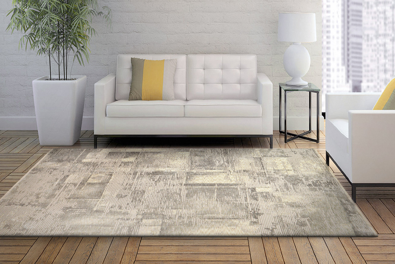 Hudson 1454-890 Beige/Grey Rug