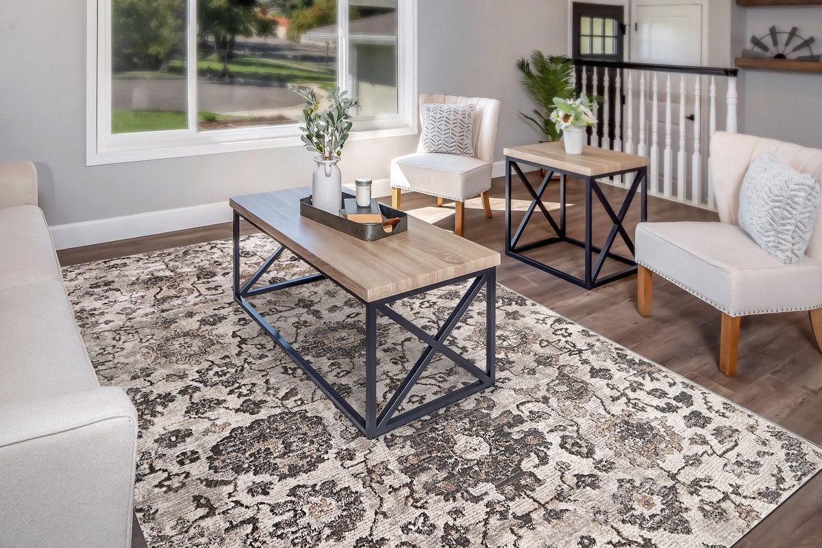 Riley 6034-908 Grey/Beige Rug