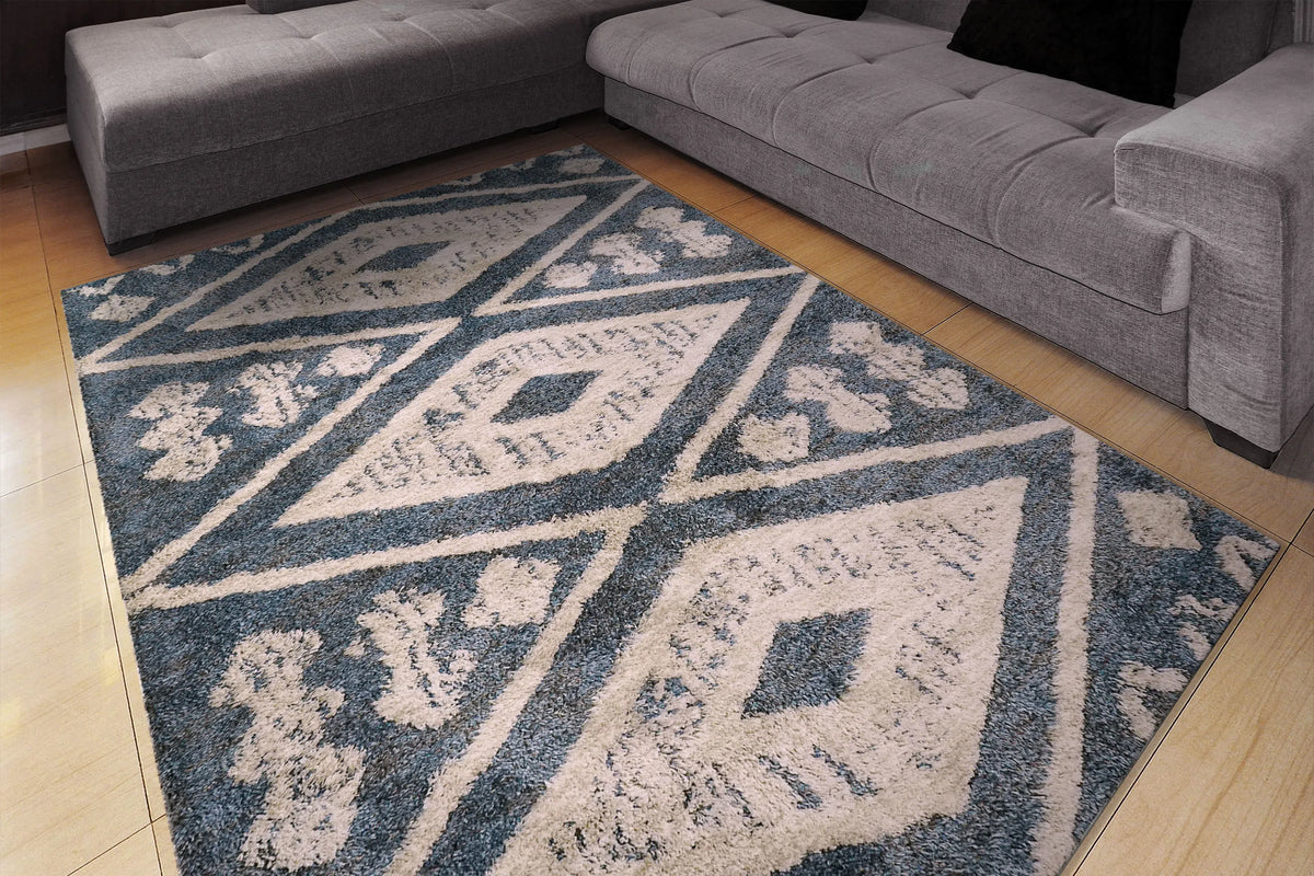 Cruz 7003-501 Blue/Ivory Rug