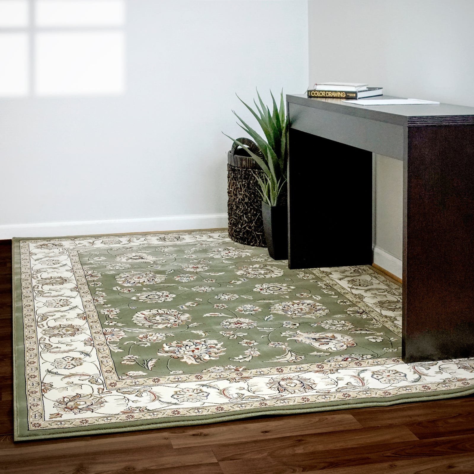 Ancient Garden 57365-4464 Green/Ivory Rug