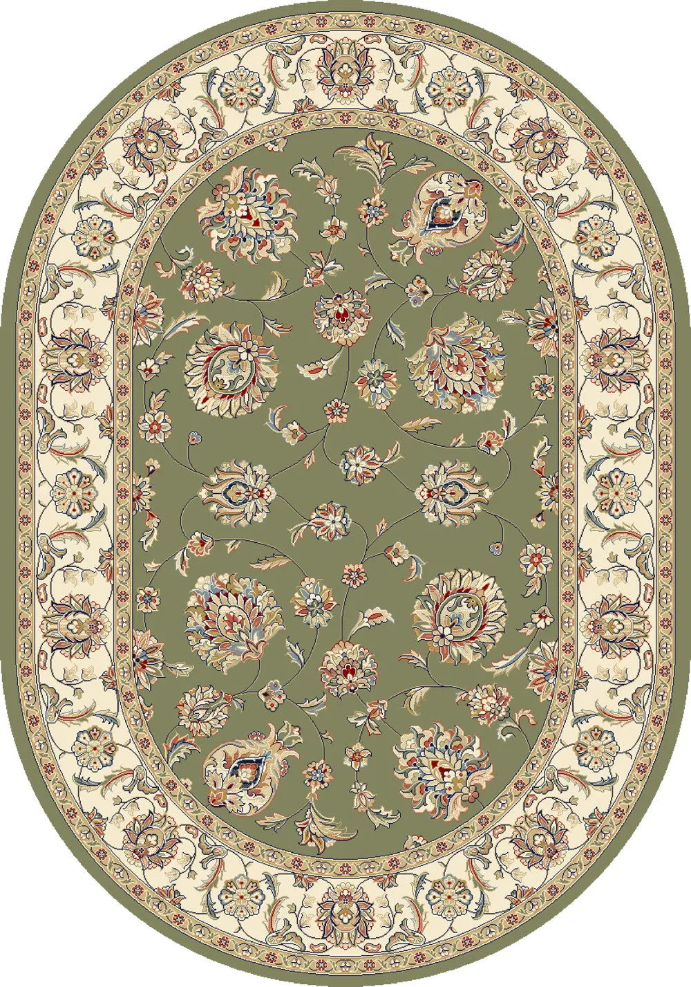 Ancient Garden 57365-4464 Green/Ivory Rug
