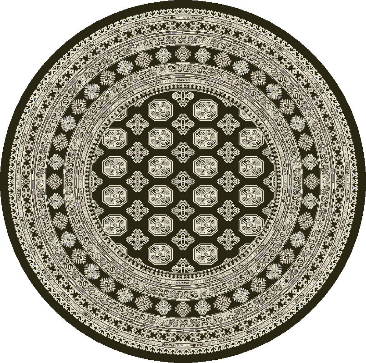 Ancient Garden 57102 Charcoal Silver Rug