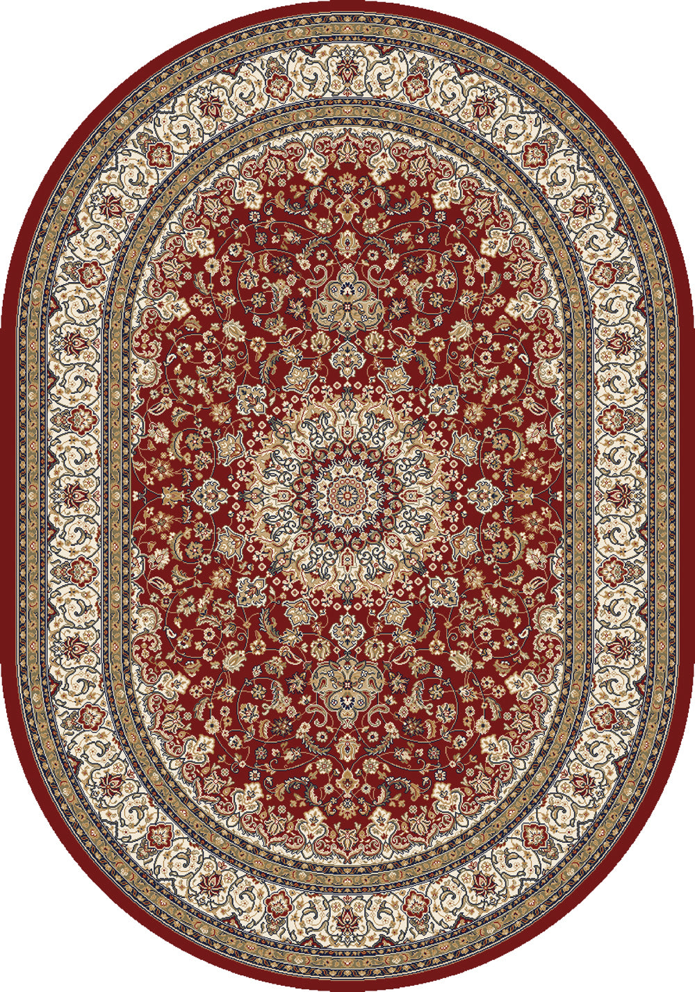 Ancient Garden 57119 Red Ivory Rug