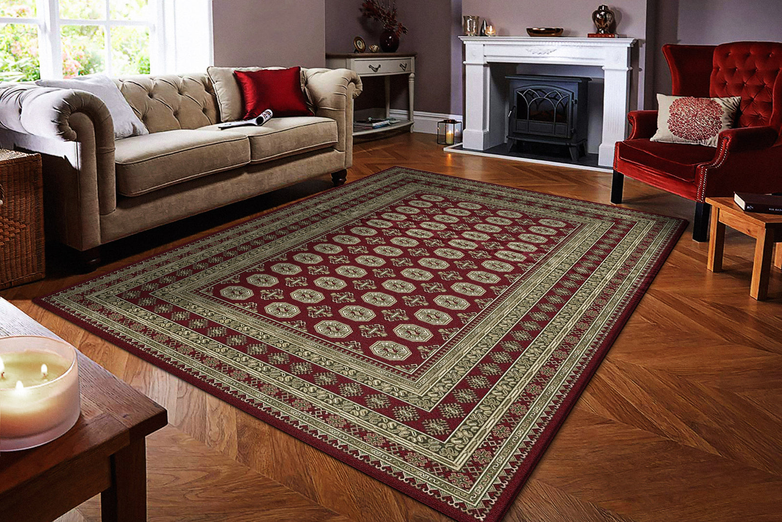 Ancient Garden 57102-1293 Red/Beige Rug