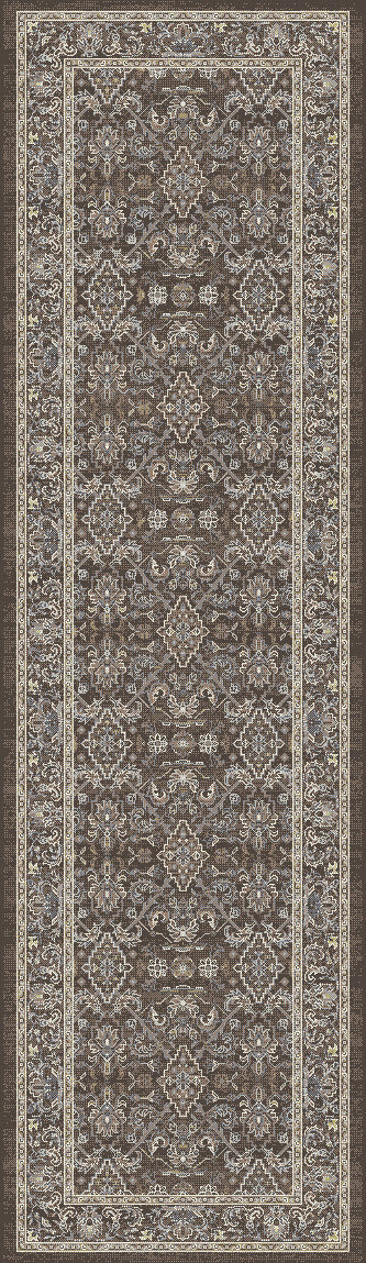 Ancient Garden 57276 Dark Brown Beige Blue Rug