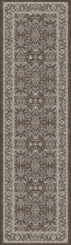 Ancient Garden 57276 Dark Brown Beige Blue Rug