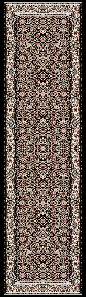 Ancient Garden 57011 Black Ivory Rug