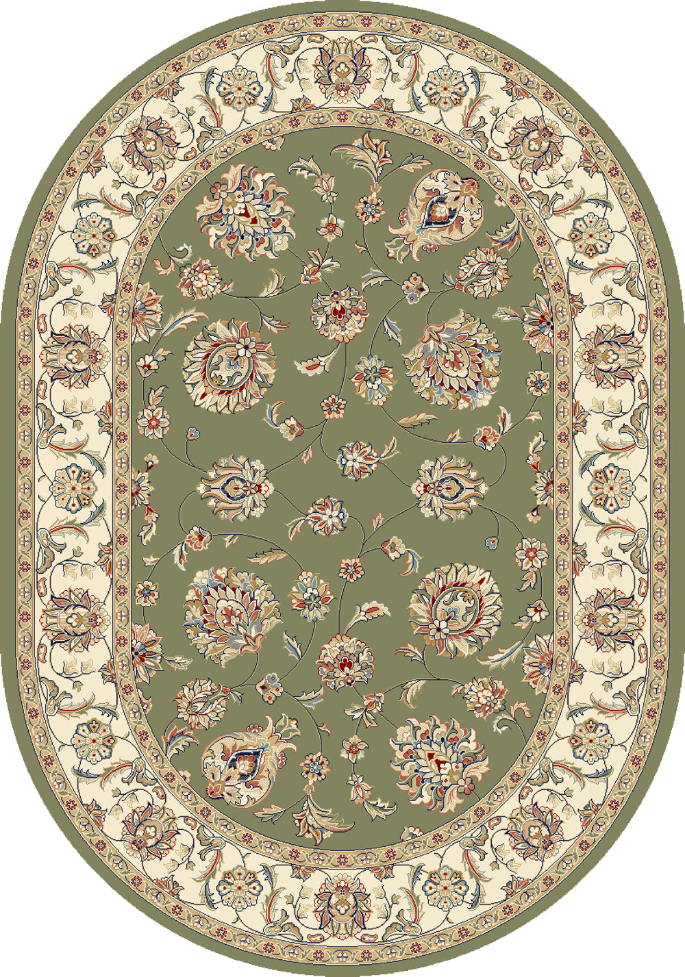 Ancient Garden 57365 Green Ivory Rug