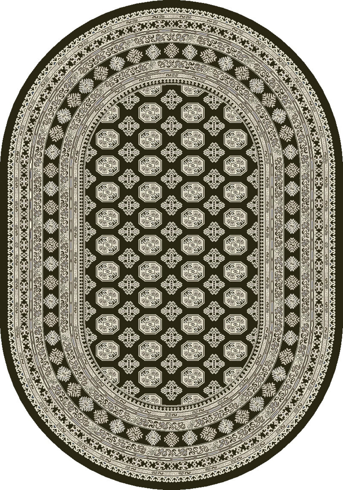 Ancient Garden 57102 Charcoal Silver Rug