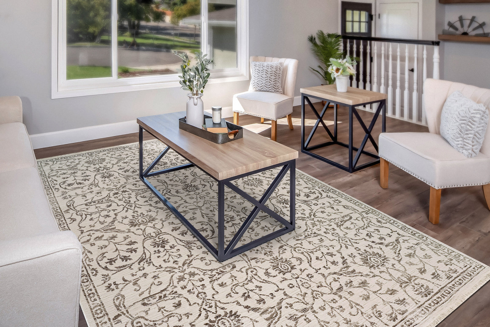 Bailey 3880-190 Ivory/Grey Rug