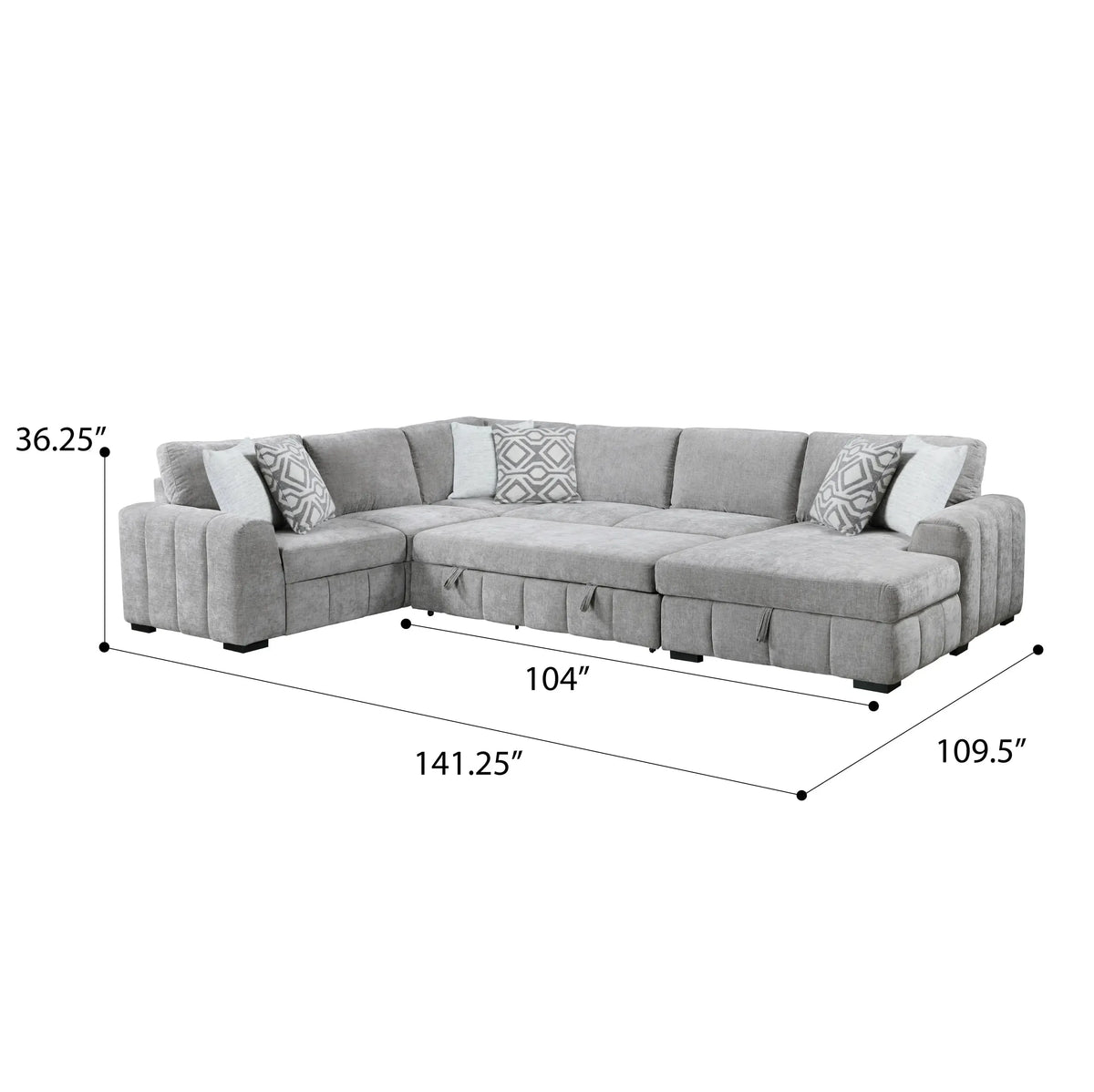 Ritchie Pop-Up Sleeper Sectional Pewter
