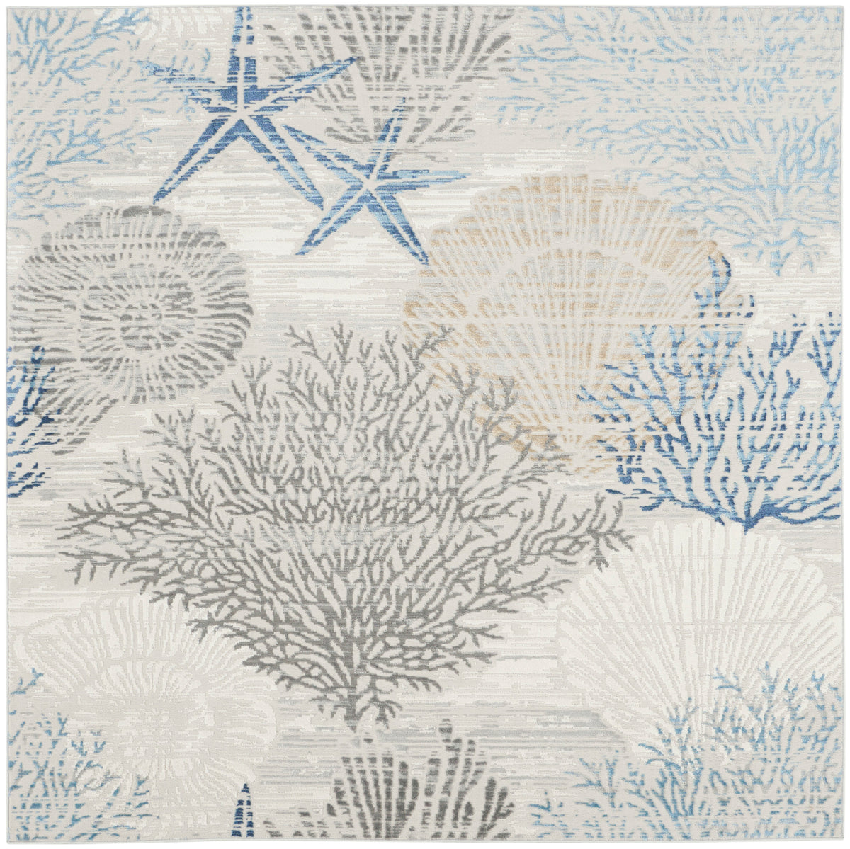 Seaside SDS04 Ivory Grey Blue Rug